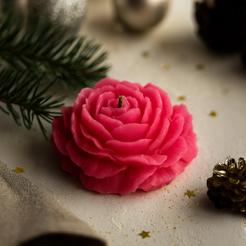 Handcrafted Rose Candles – Set of 2
