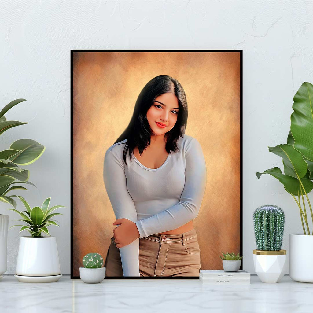 Handmade Painting in Wood Frame